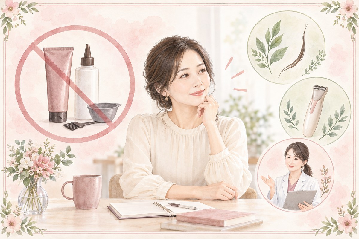 アンダーヘアの白髪染めを無理に選ばず、整える・相談するなど目的別の選択肢を比べる女性