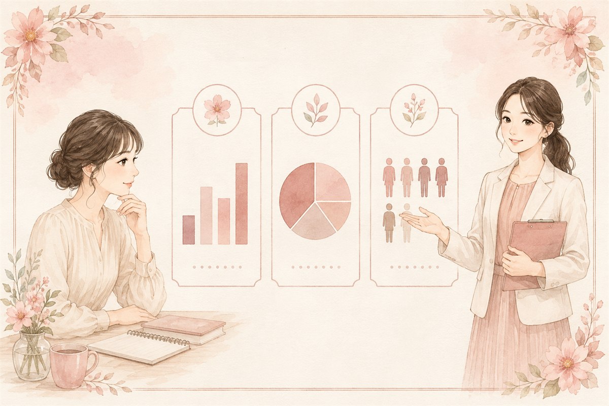 VIO脱毛していない女性への男性心理を3つの調査で比較する女性のイラスト