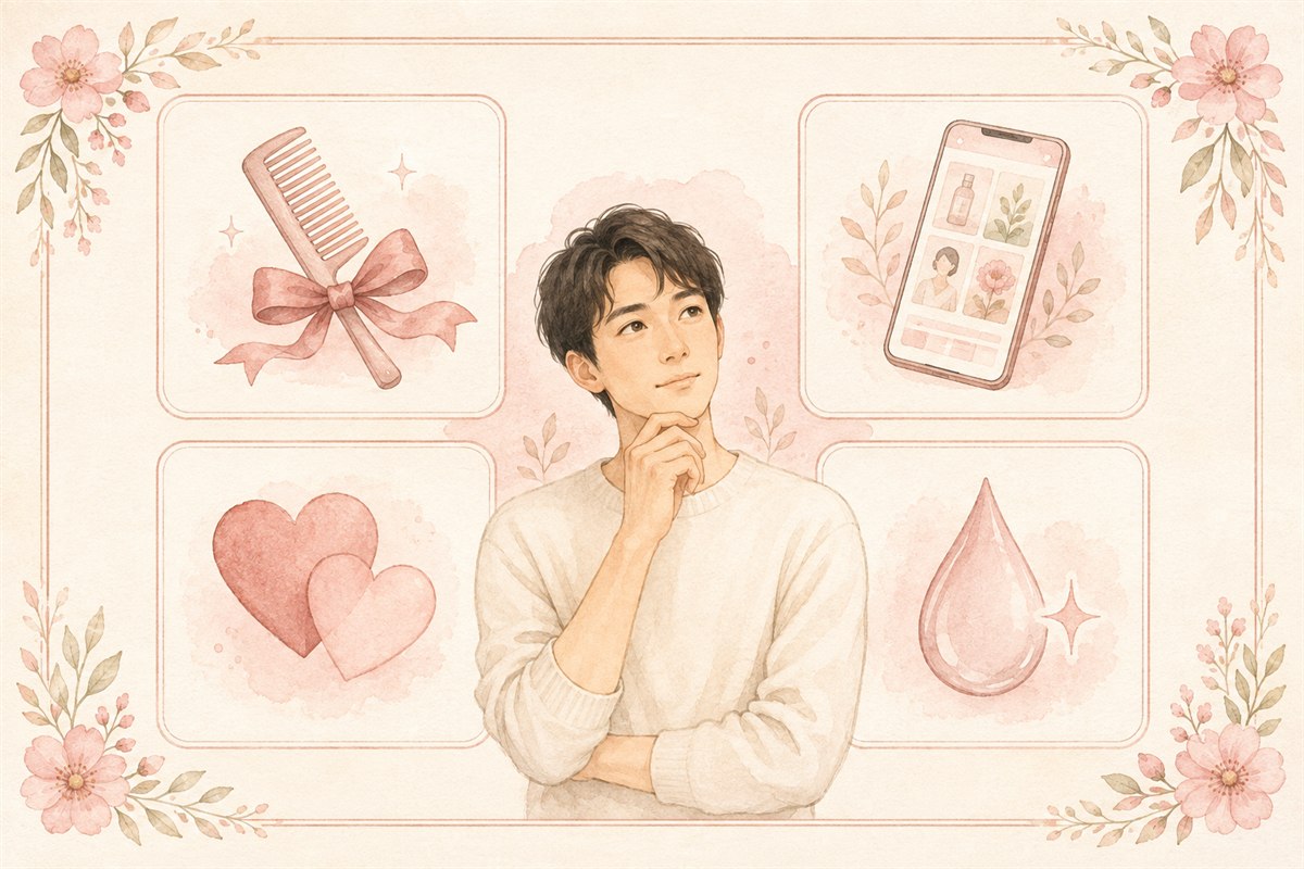 VIO脱毛していないことを気にする男性の4つの心理を示すイラスト